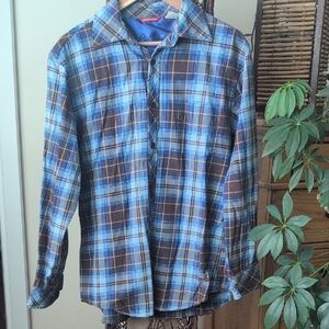 Men's Plaid Long Sleeve Shirt - M